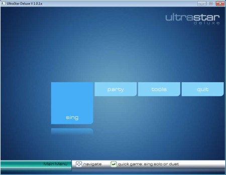 UltraStar Deluxe default window