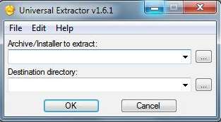 Universal Extractor default window