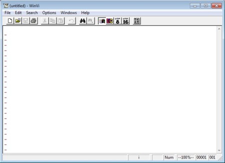 WinVi free text editor default window