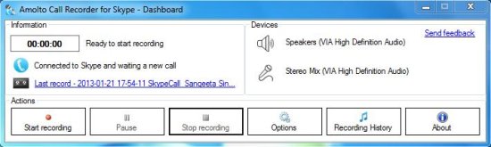 amolto call recorder for skype interface
