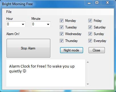 bright morning free desktop alarm clock interface