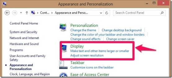 display settings in windows 8