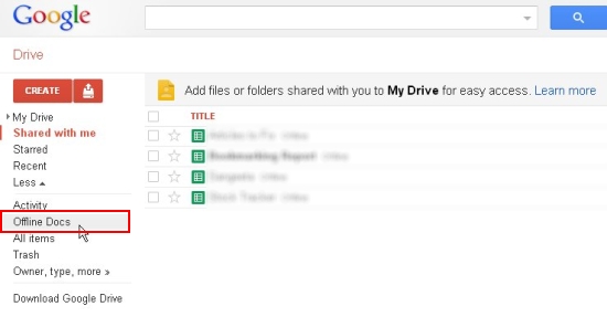 google drive offline documents