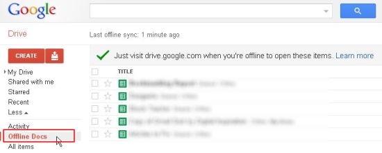 google drive view offline docs