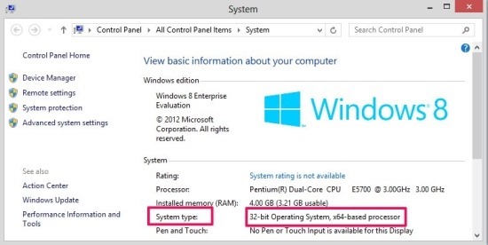 how to see the version of windows 8