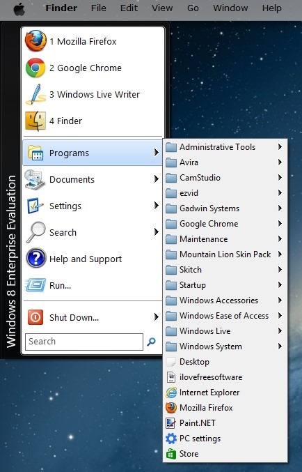mac theme for windows 8 start menu