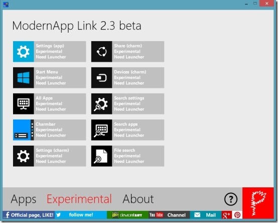 modernapps link experimental