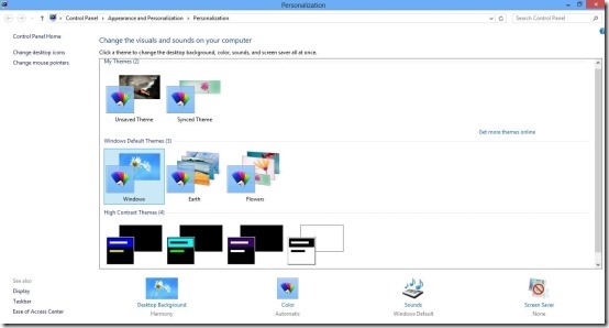personalization windows 8