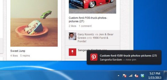 pinterest desktop notification