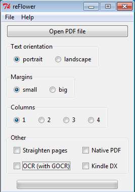 reFlower to transform PDF files default window