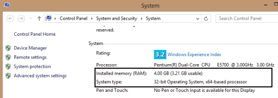 system properties