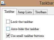 use small taskbar buttons in windows 8