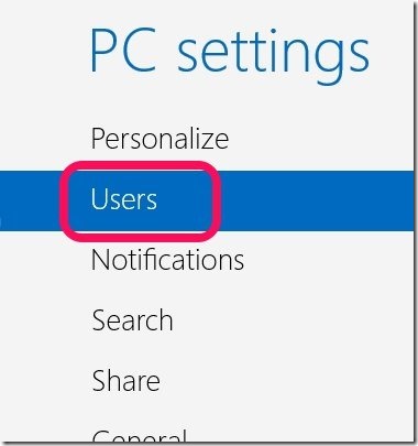 user settings in windows 8