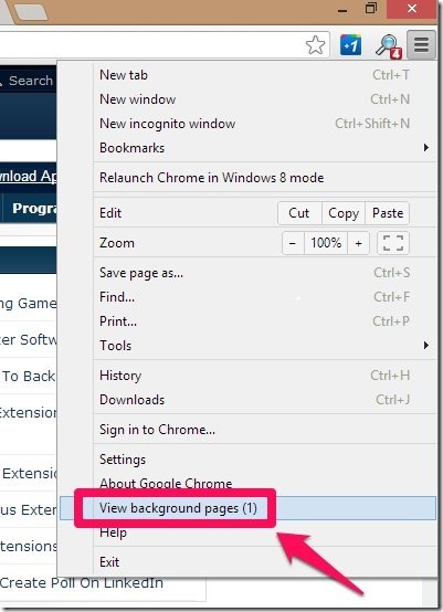 view background pages in google chrome