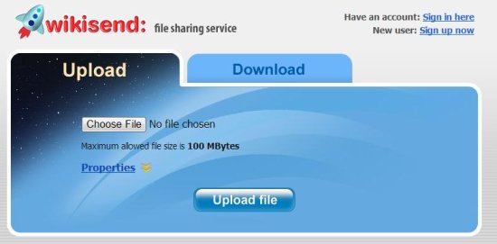 wikisend to share files online
