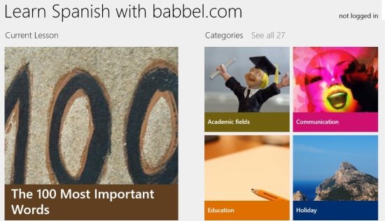 windows 8 app to learn spanish