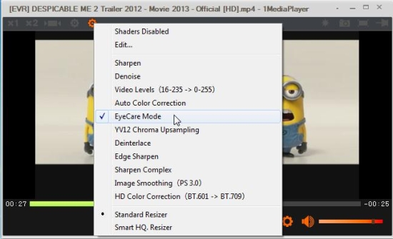 1mediaplayer video settings