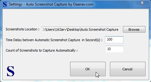 Automatic Screenshot Capture Software settings