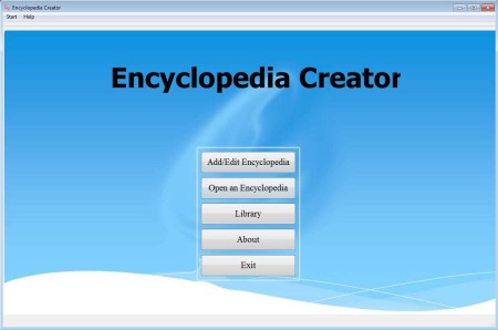Encyclopedia Creator default window