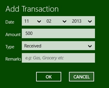 Expense Manager App For Windows 8 how to use