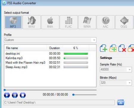 FSS Audio Converter working conversion