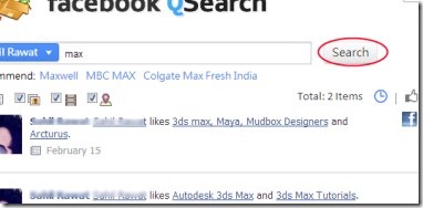 Facebook QSearch 04 Facebook timeline search