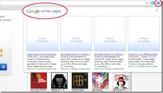 Google Similar Pages 02 similar web pages