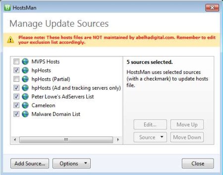 HostsMan update sources
