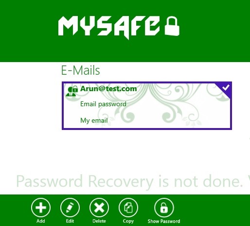 How to see the passwords in Mysafe Windows 8