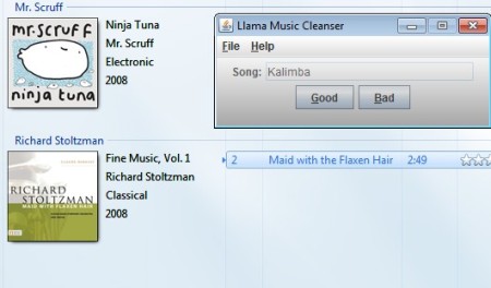 Llama Music Converter making selection