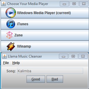 Llama Music Converter selecting media player