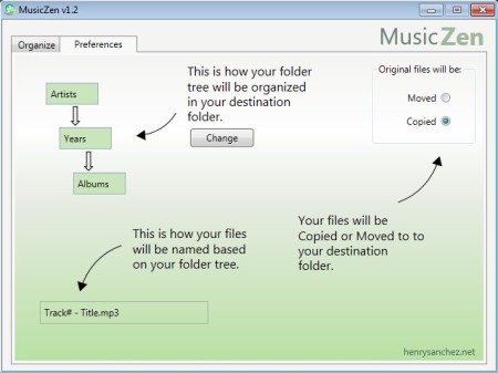 MusicZen settings change