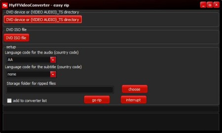 MyFFVideoConverter DVD ripper