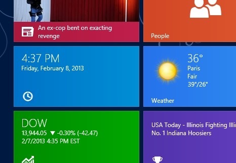 Show Time On Start Screen In Windows 8