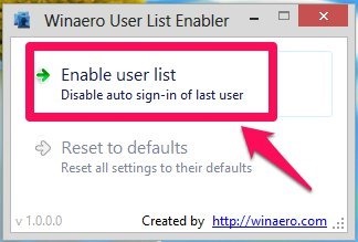 Steps to stop Windows 8 from automatically signing in last user