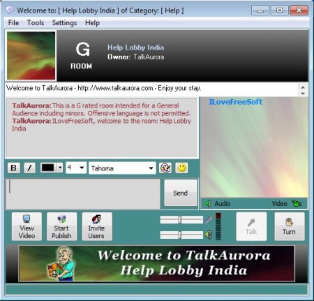 TalkAurora chat room