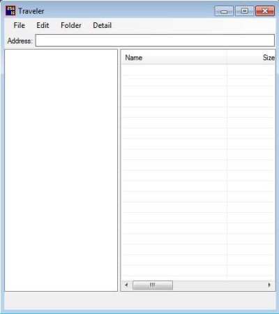 Traveler file system explorer default window