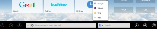 UC Browser HD For Windows 8 navbar
