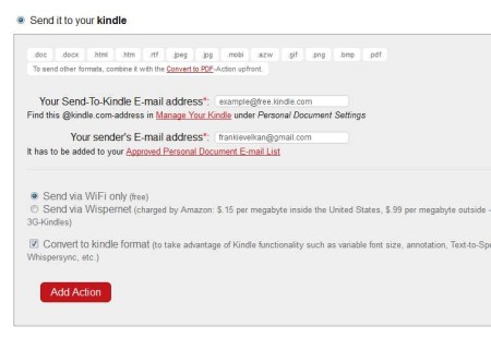 Wappwolf send to kindle