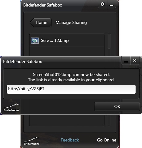 bitdefender manage sharing