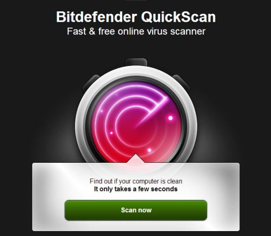 bitdefender quickscan online virus scanner interface