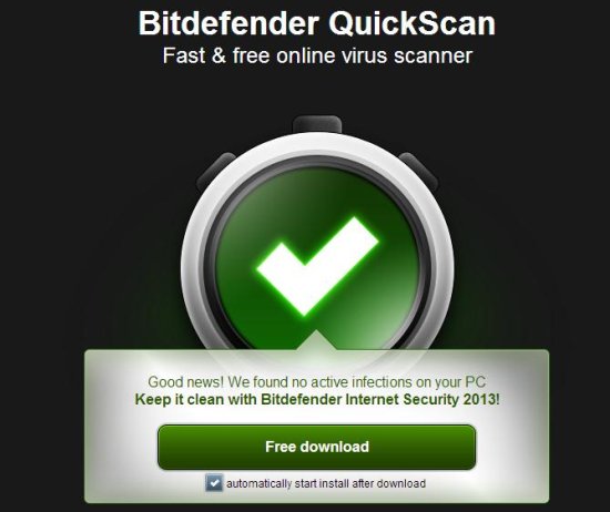 bitdefender quickscan result