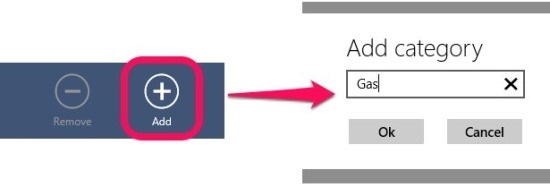 how to add categories in expense manager in windows 8