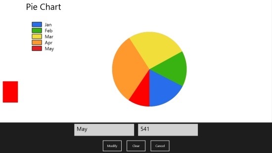 make pie chart in windows 8