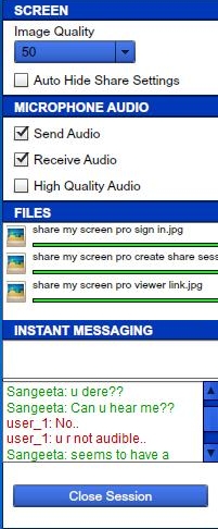 share my screen pro settings