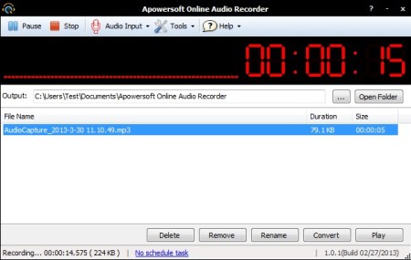 Apowersoft Free Online Audio Recorder recording audio