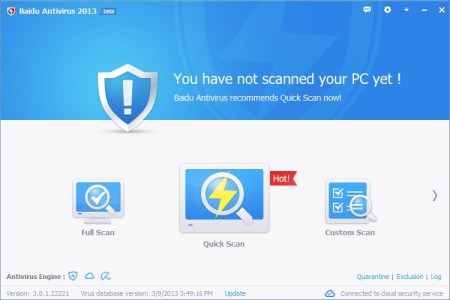 Baidu Antivirus default window
