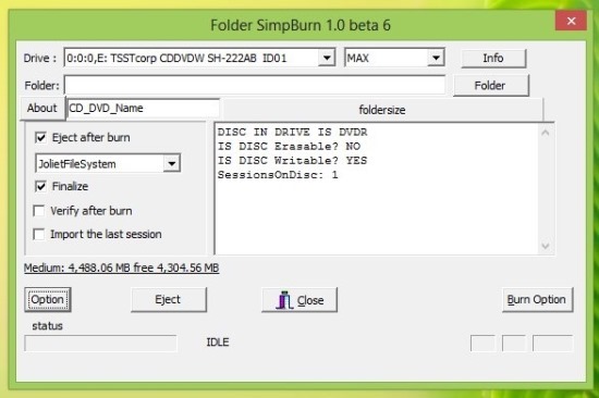 Burn Folders To Disc With Folder SimpBurn