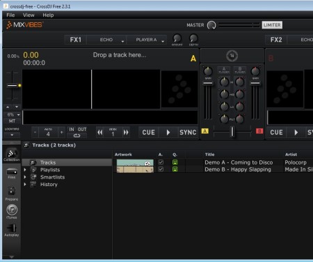 CrossDJ Free default window