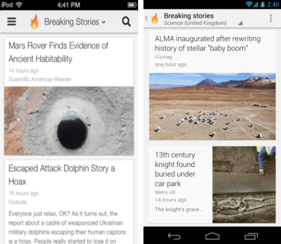 Currents google reader alternative for android ios